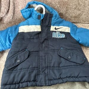 NIKE - Toddler Boys Puffer Hooded Snow Jacket  Blue - 12 Months